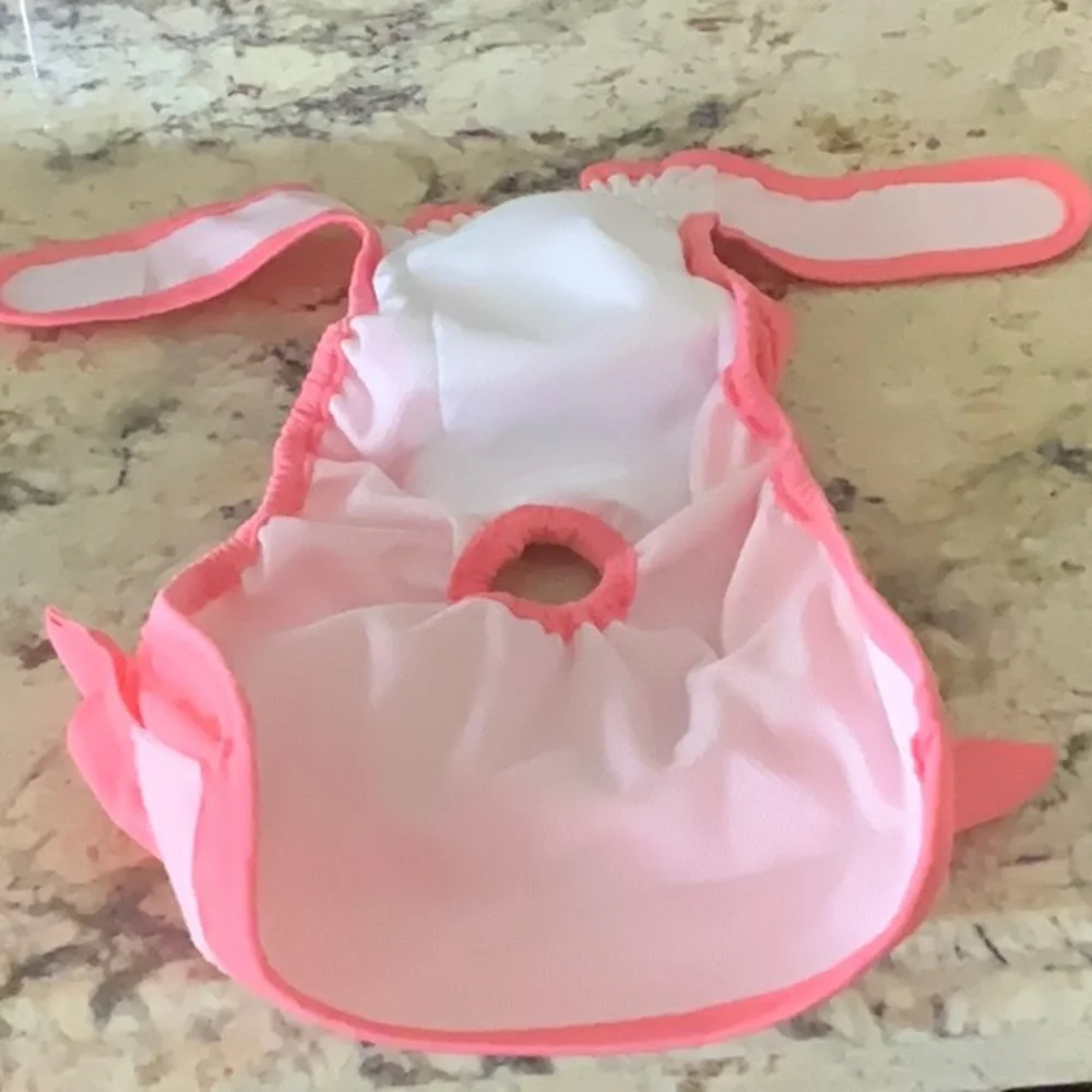 Pink Ruffled dog diaper never used